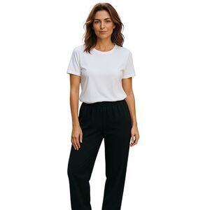 EILEEN FISHER Pants Womans Medium Black Stretch Jersey Pull On Knit Comfort